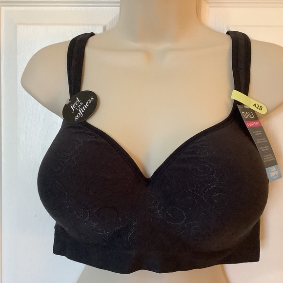 New Bali Cool Comfort Bra 42B Lightly Padded Wireless Soft - Picture 2 of 14